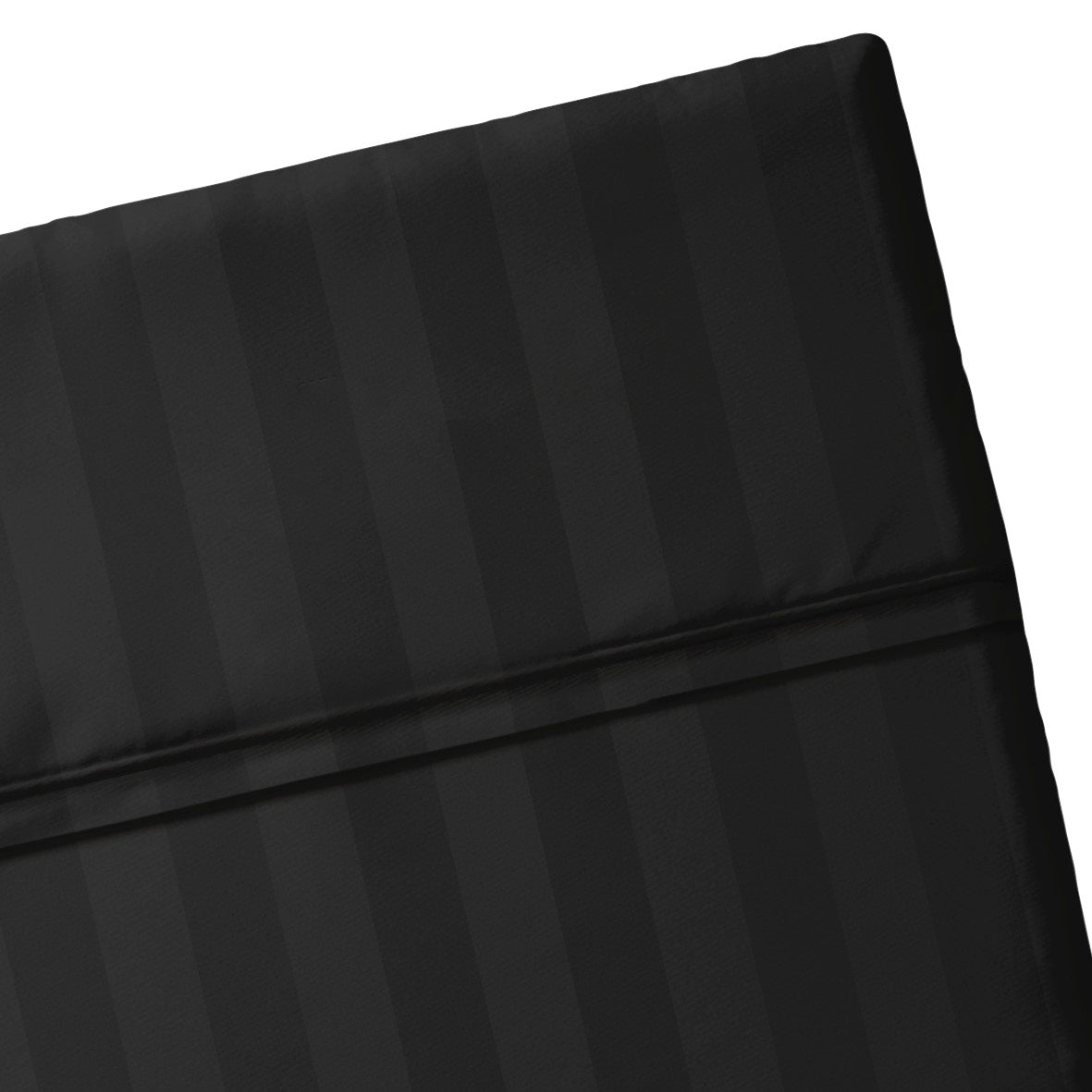 Drap plat satin de coton dobby stripe - Noir