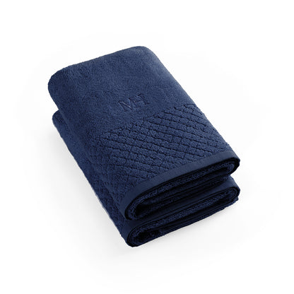 Hand towel combed cotton LT - Eden - 2 x (50 x 100 cm) Navy blue