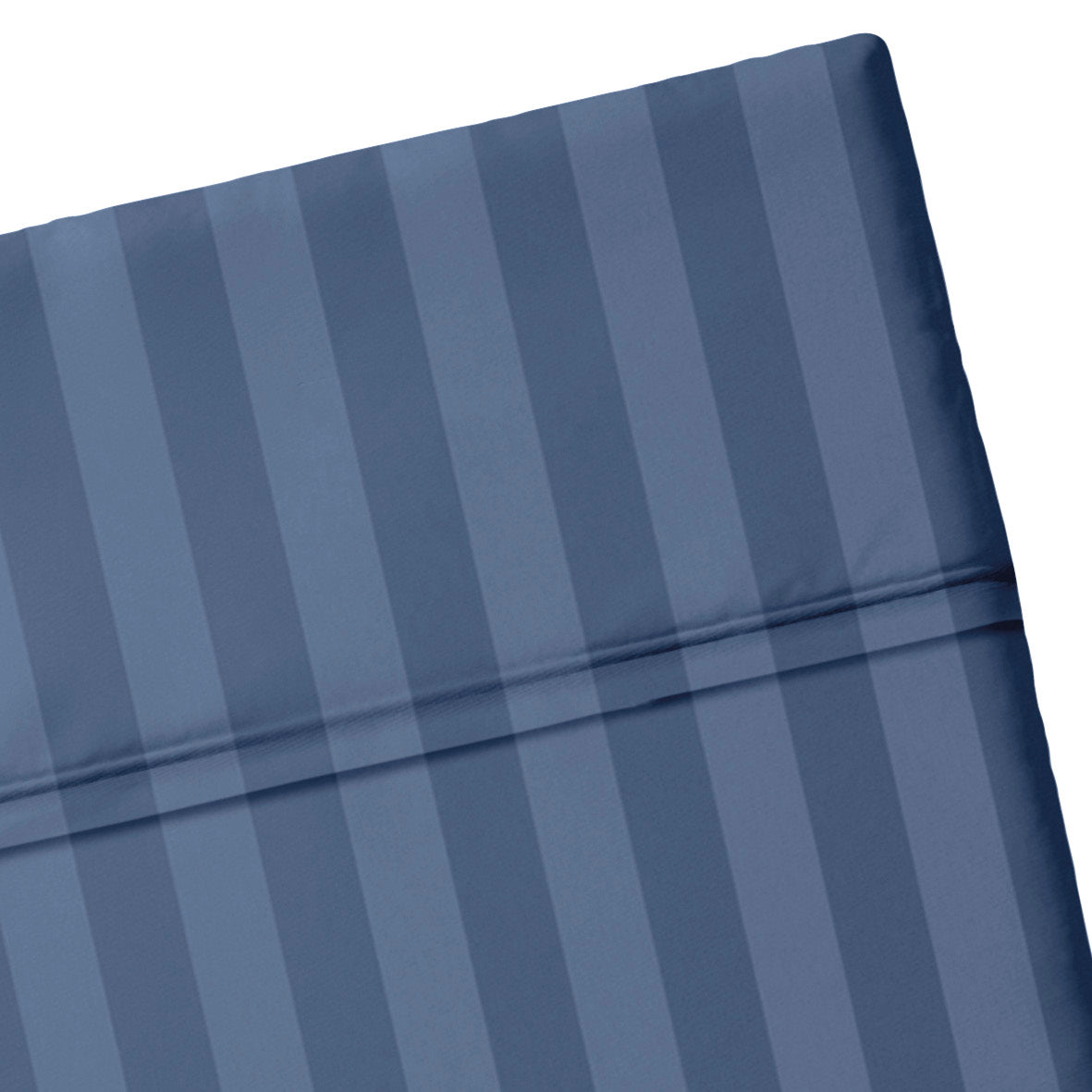 Drap plat satin de coton dobby stripe - Bleu