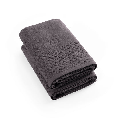 Hand towel combed cotton LT - Eden - 2 x (50 x 100 cm) Dark grey