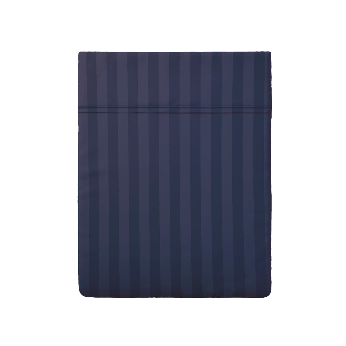 Drap plat satin de coton dobby stripe - Bleu foncé