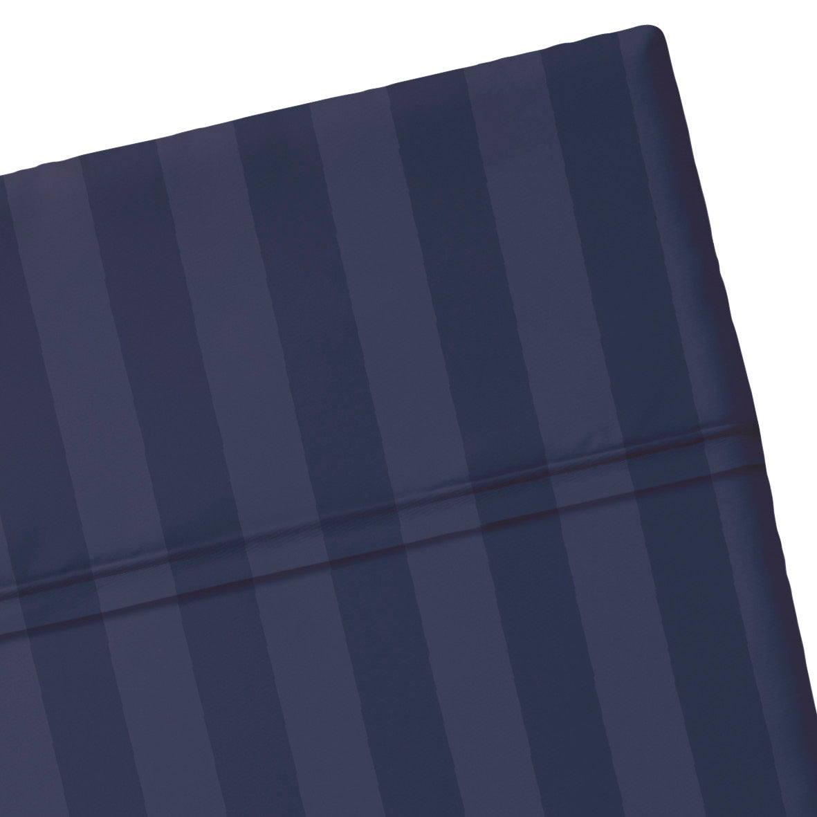 Drap plat satin de coton dobby stripe - Bleu foncé