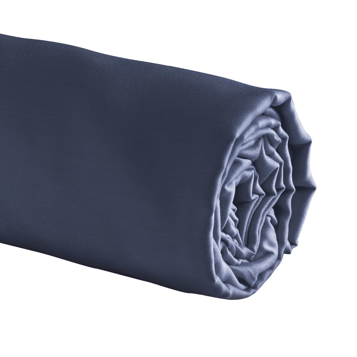 Fitted sheet cotton satin - Dark blue
