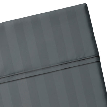 Drap plat satin de coton dobby stripe - Gris foncé