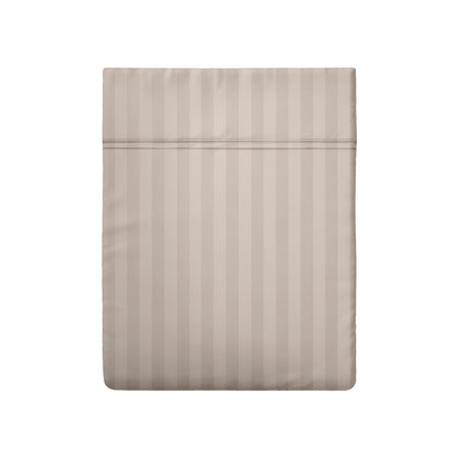Drap plat satin de coton dobby stripe - Taupe