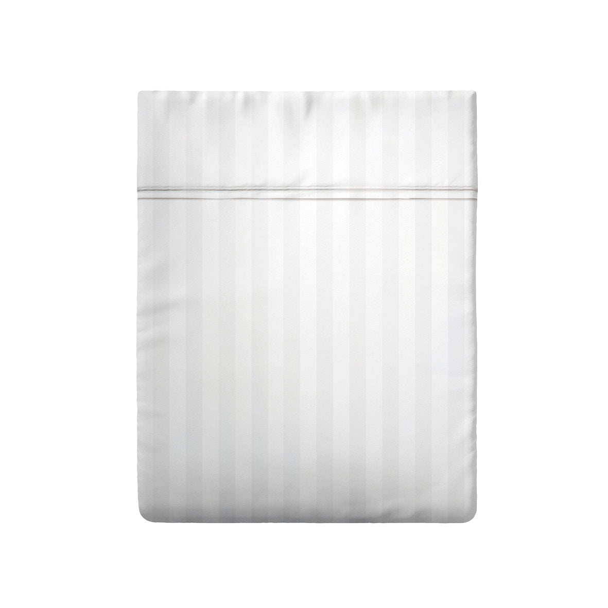 Drap plat satin de coton dobby stripe - Blanc