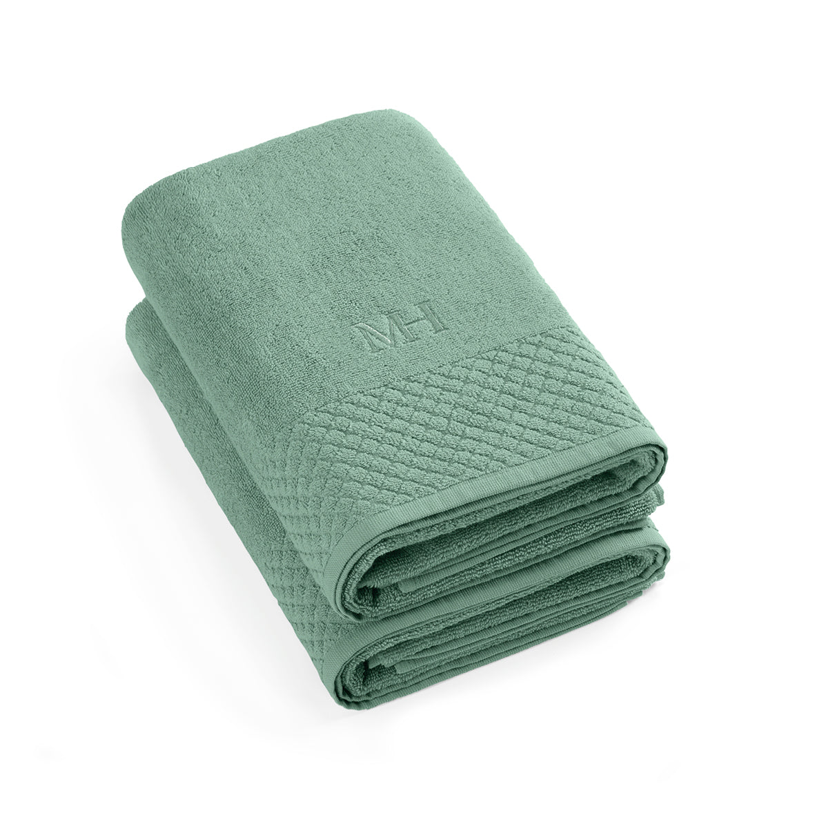 Bath towel combed cotton LT - Eden - 2 x (70 x 140 cm) Bottle green