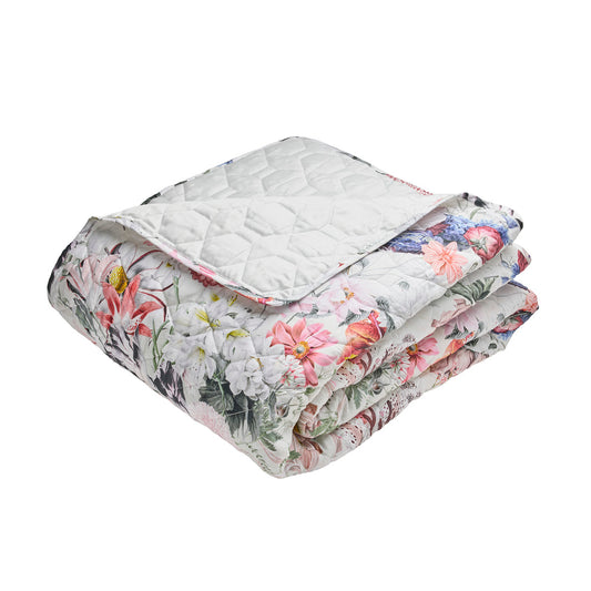 Bedspread XL Fleurs éclatantes White - 220 x 250 cm
