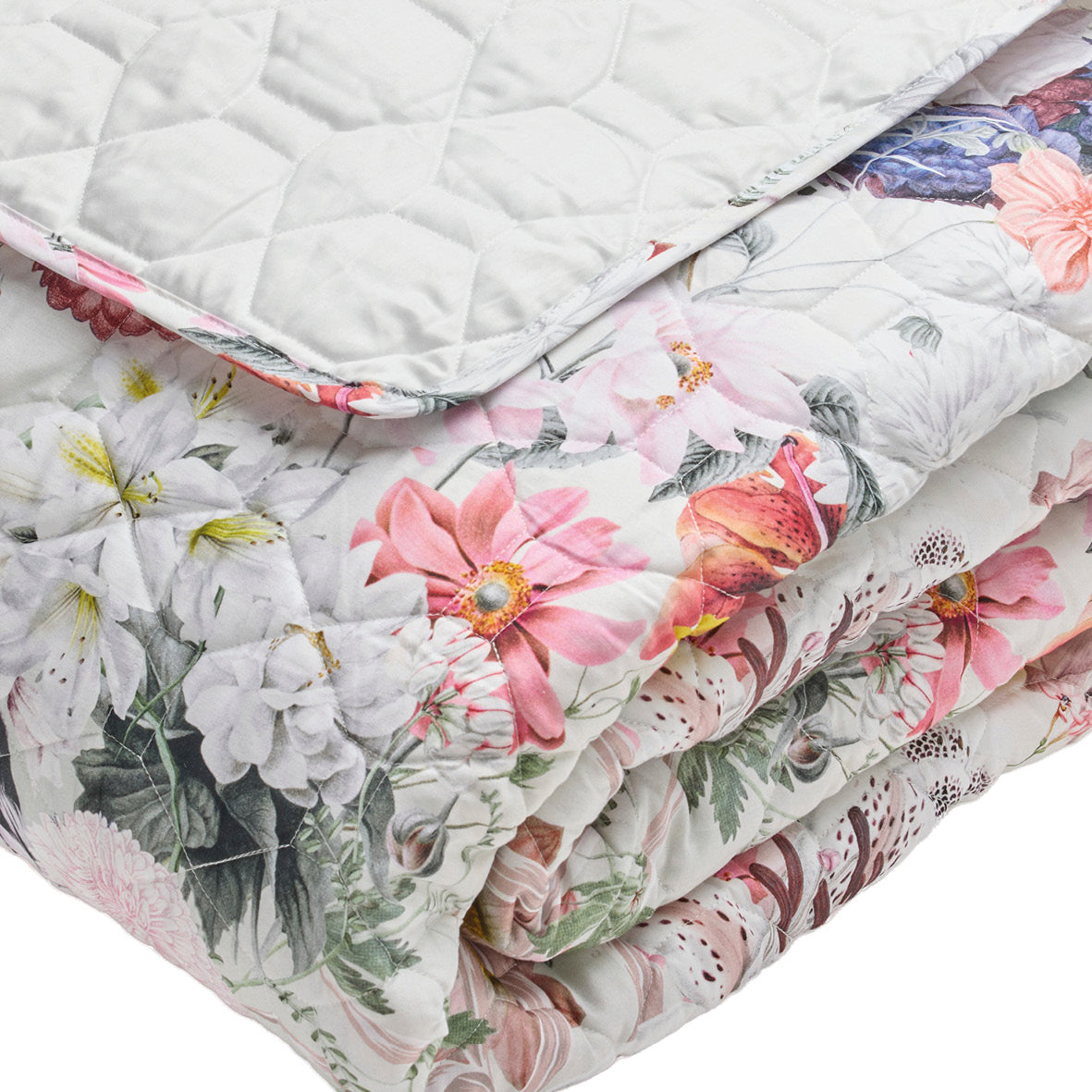 Bedspread XL Fleurs éclatantes White - 220 x 250 cm