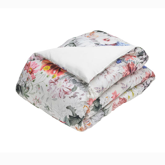 Quilt with tassels Fleurs éclatantes White - 140 x 200 cm