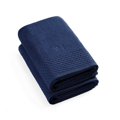 Bath towel combed cotton LT - Eden - 2 x (70 x 140 cm) Navy blue