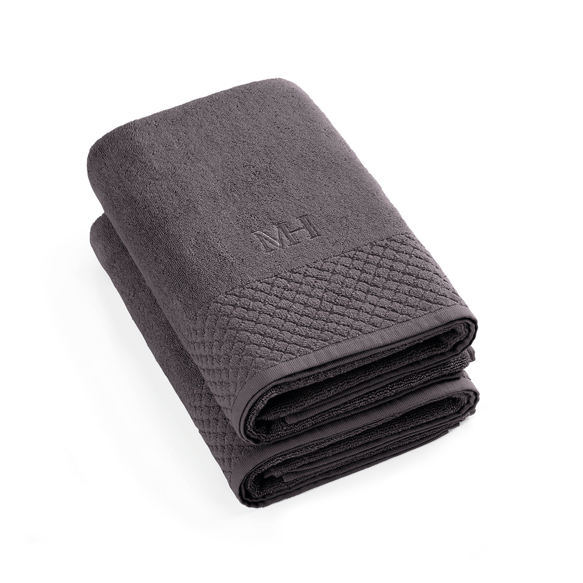 Bath towel combed cotton LT - Eden - 2 x (70 x 140 cm) Dark grey