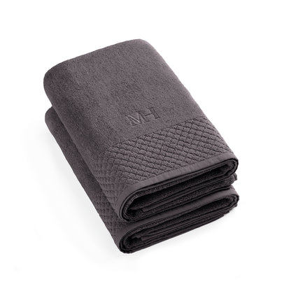 Bath towel combed cotton LT - Eden - 2 x (70 x 140 cm) Dark grey