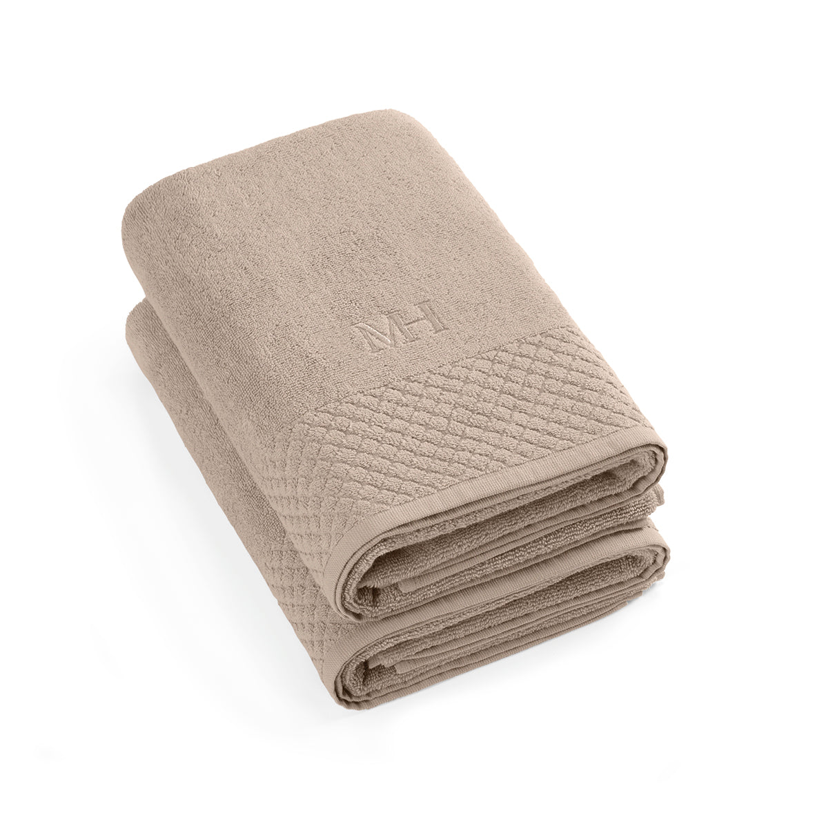 Bath towel combed cotton LT - Eden - 2 x (70 x 140 cm) Taupe