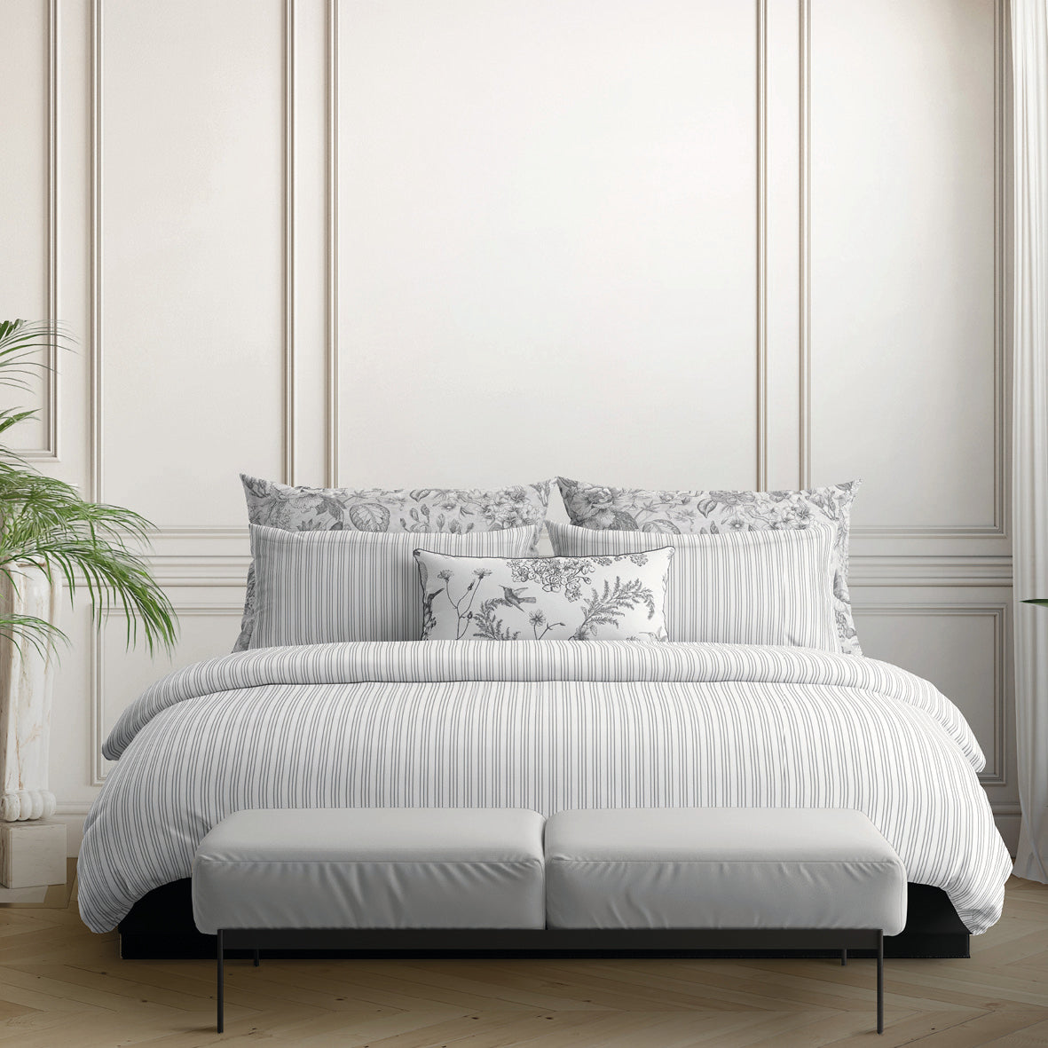 Flat sheet cotton satin - Louisa Grey