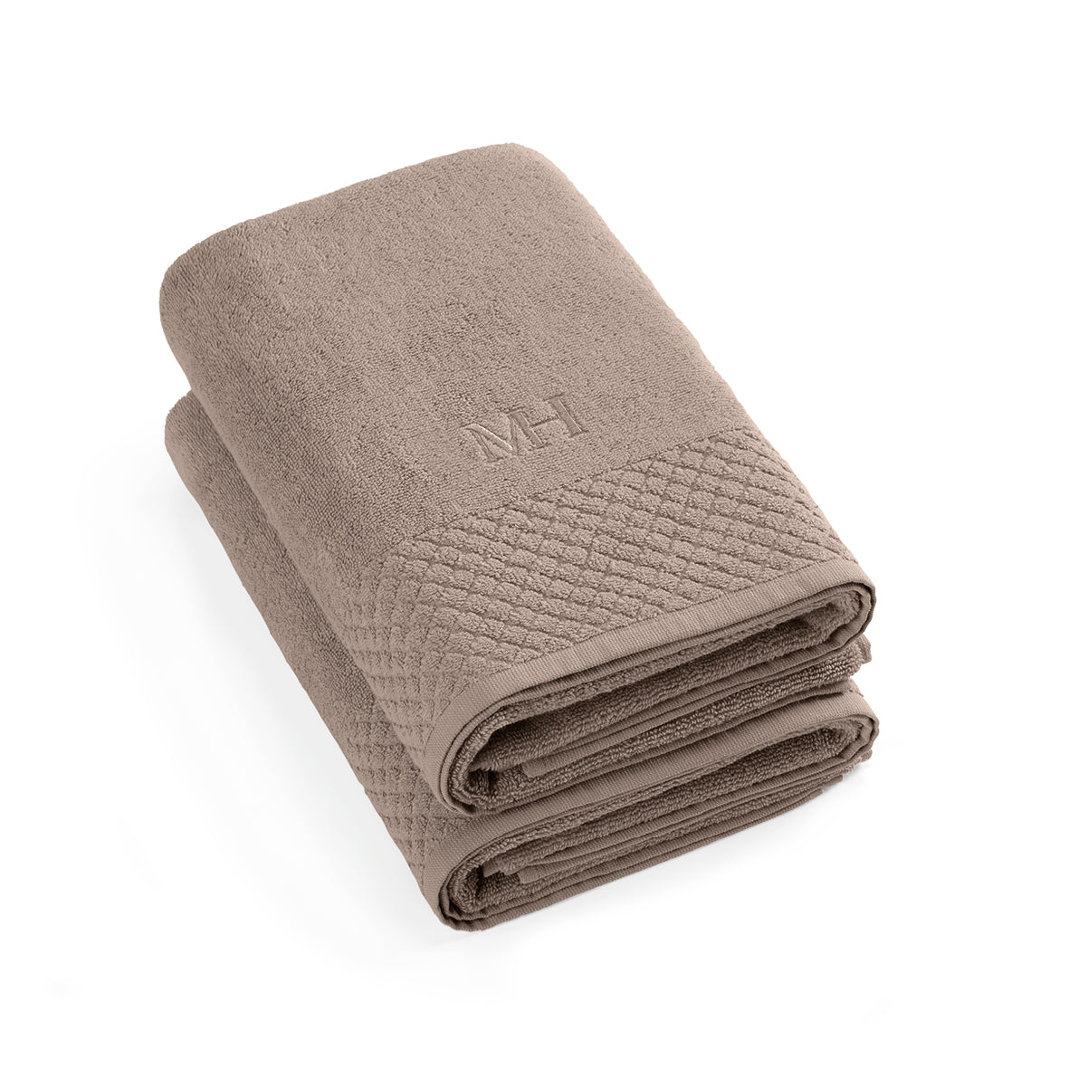 Bath towel combed cotton LT - Eden - 2 x (70 x 140 cm) Brown