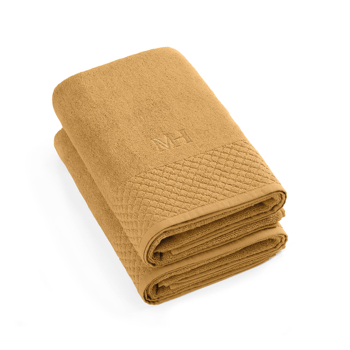 Bath towel combed cotton LT - Eden - 2 x (70 x 140 cm) Mustard yellow