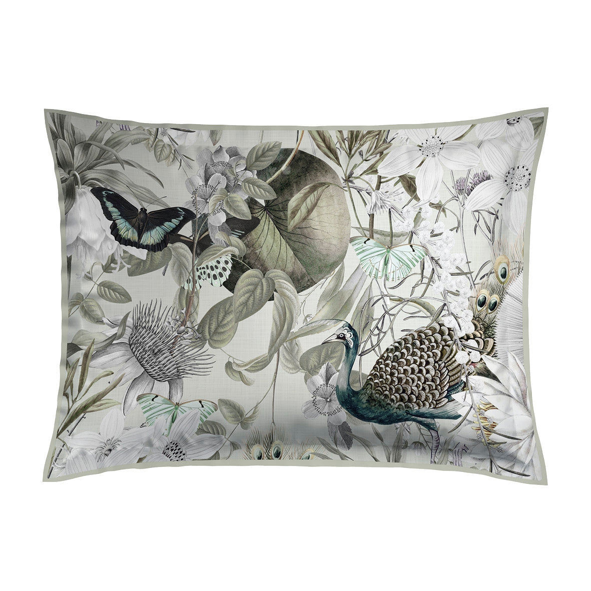 Taie(s) d'oreiller satin de coton - Jardin orné Vert tilleul