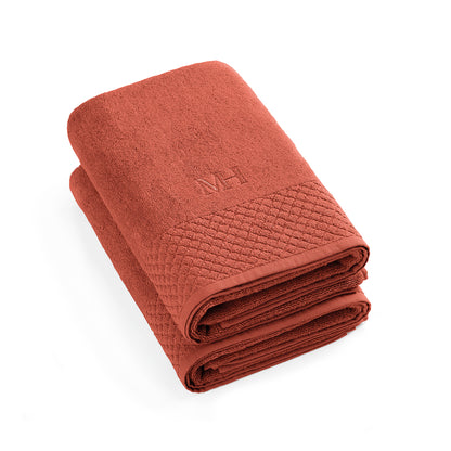 Bath towel combed cotton LT - Eden - 2 x (70 x 140 cm) Terracotta
