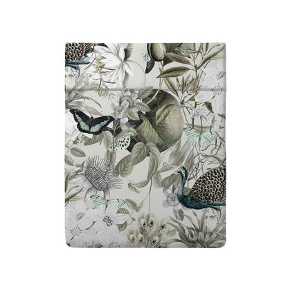 Drap plat satin de coton - Jardin orné Vert tilleul