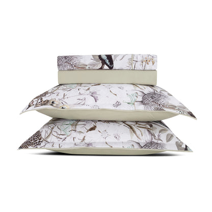 Sheet set cotton satin - Jardin orné Linden green