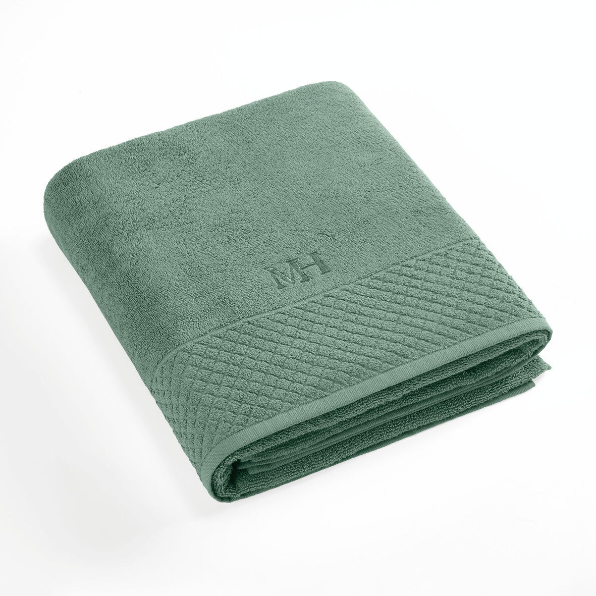 Bath towel combed cotton LT - Eden - 100 x 150 cm Bottle green