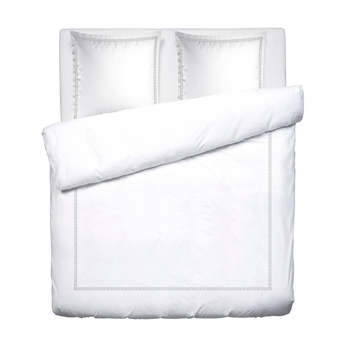Duvet cover + pillowcase(s) cotton satin - Grand hôtel Grey / White