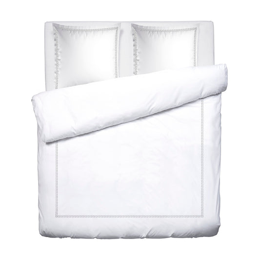 Duvet cover + pillowcase(s) cotton satin - Grand hôtel Grey / White