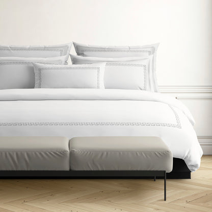 Pillowcase(s) cotton satin - Grand hôtel Grey / White