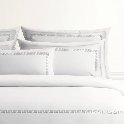 Pillowcase(s) cotton satin - Grand hôtel Grey / White