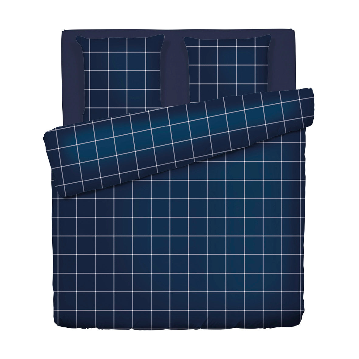 Duvet cover + pillowcase cotton satin - Amélia Dark blue
