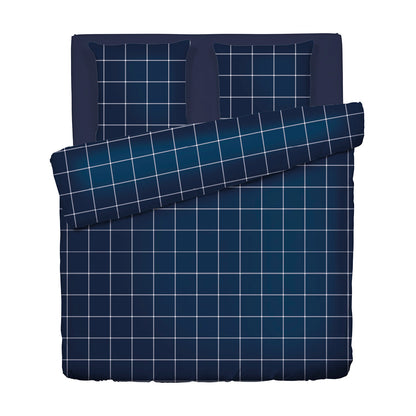 Duvet cover + pillowcase cotton satin - Amélia Dark blue
