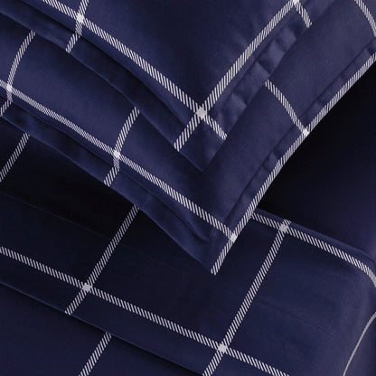 Taie d'oreiller satin de coton - Amélia Bleu foncé