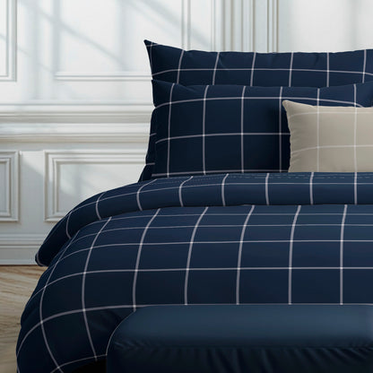 Drap plat satin de coton - Amélia Bleu foncé