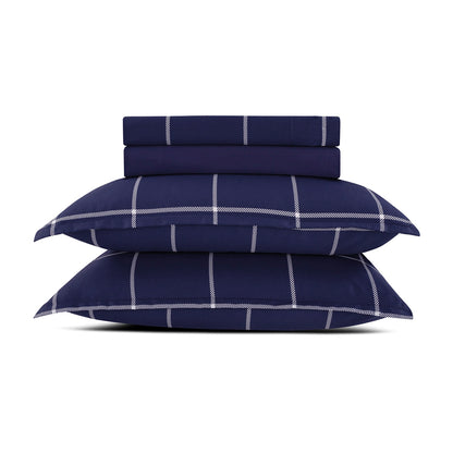 Sheet set cotton satin - Amélia Dark blue
