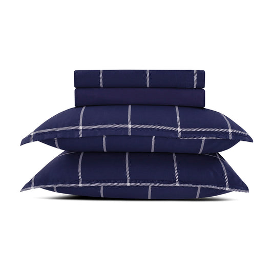 Sheet set cotton satin - Amélia Dark blue