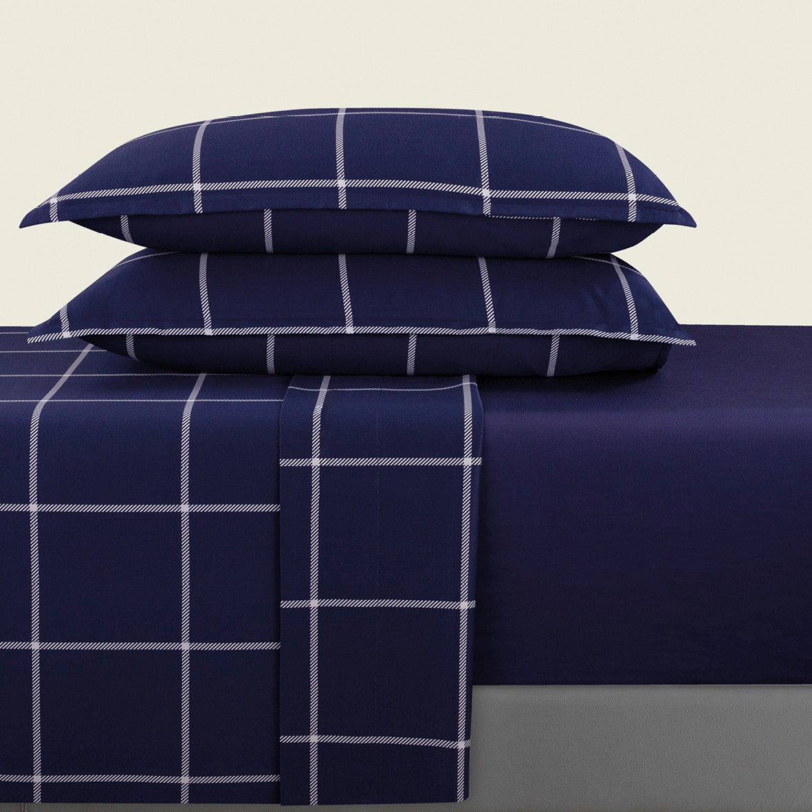 Sheet set cotton satin - Amélia Dark blue