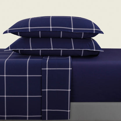 Sheet set cotton satin - Amélia Dark blue