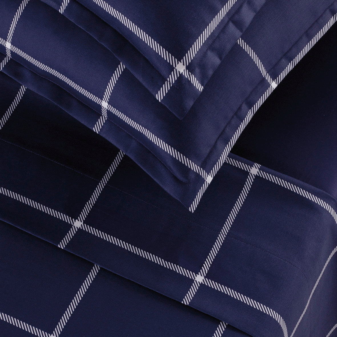 Sheet set cotton satin - Amélia Dark blue