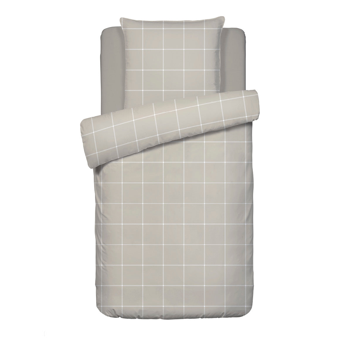 Duvet cover + pillowcase(s) cotton satin - Amélia Taupe