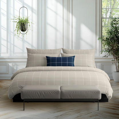 Duvet cover + pillowcase(s) cotton satin - Amélia Taupe