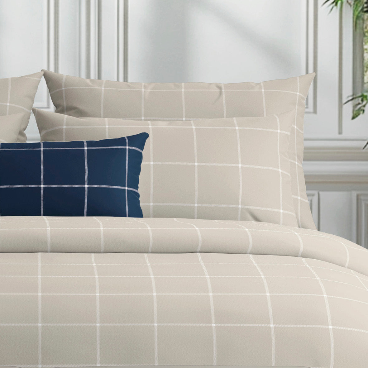 Duvet cover + pillowcase(s) cotton satin - Amélia Taupe