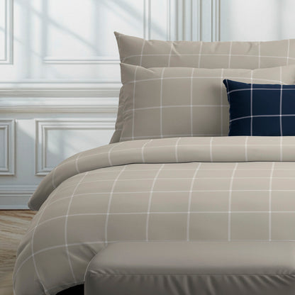 Drap plat satin de coton - Amélia Taupe