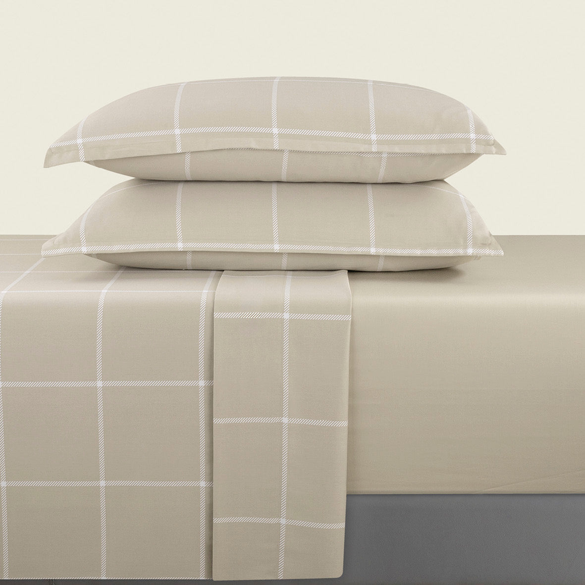 Sheet set cotton satin - Amélia Taupe