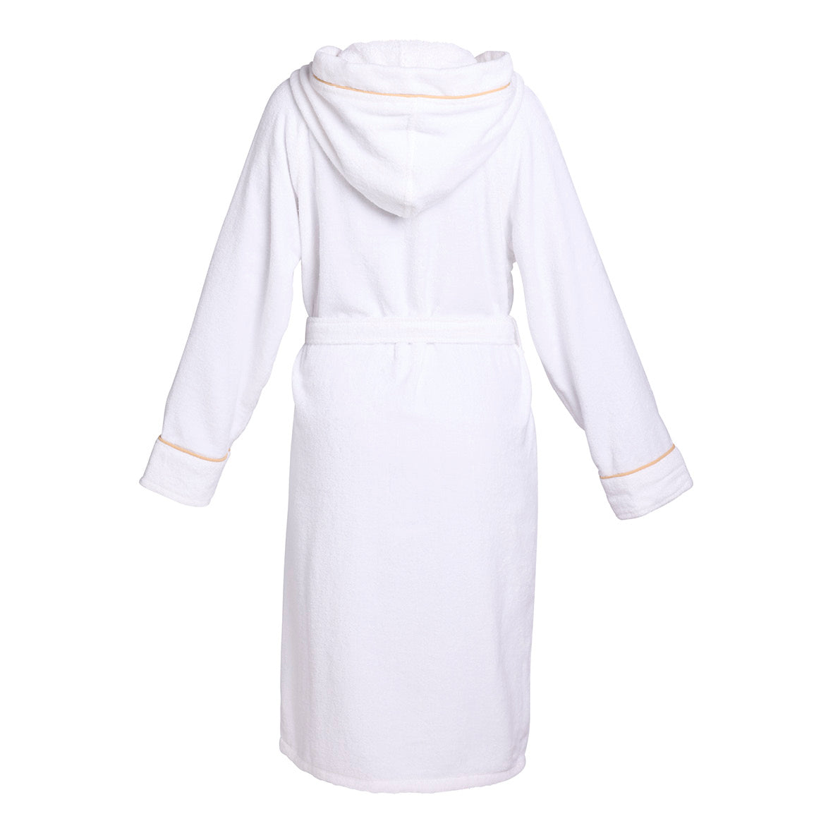Hooded bathrobe velvet cotton - Jan Gold / White
