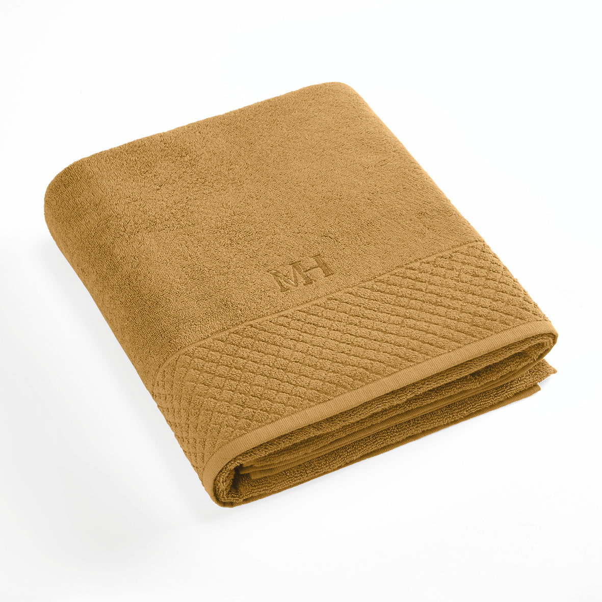 Bath towel combed cotton LT - Eden - 100 x 150 cm Mustard yellow