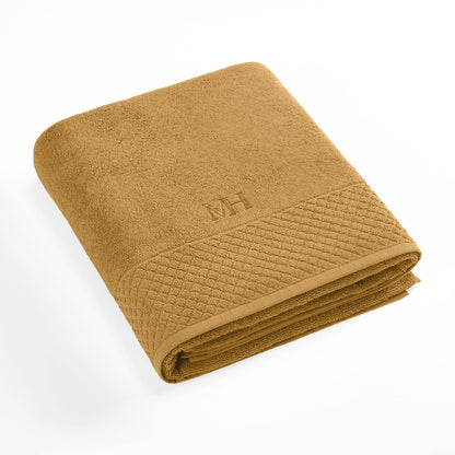 Bath towel combed cotton LT - Eden - 100 x 150 cm Mustard yellow