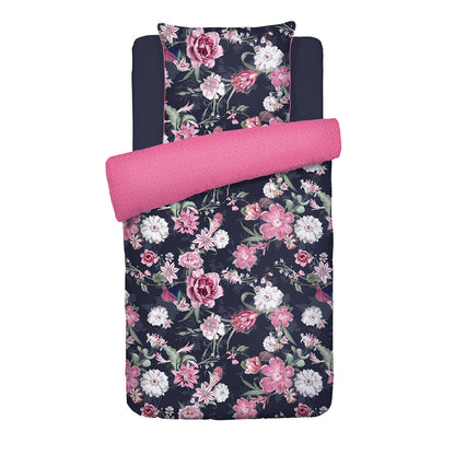 Duvet cover + pillowcase cotton satin - Eclat nocturne Dark blue