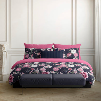 Pillowcase(s) cotton satin - Mila fleurs Pink