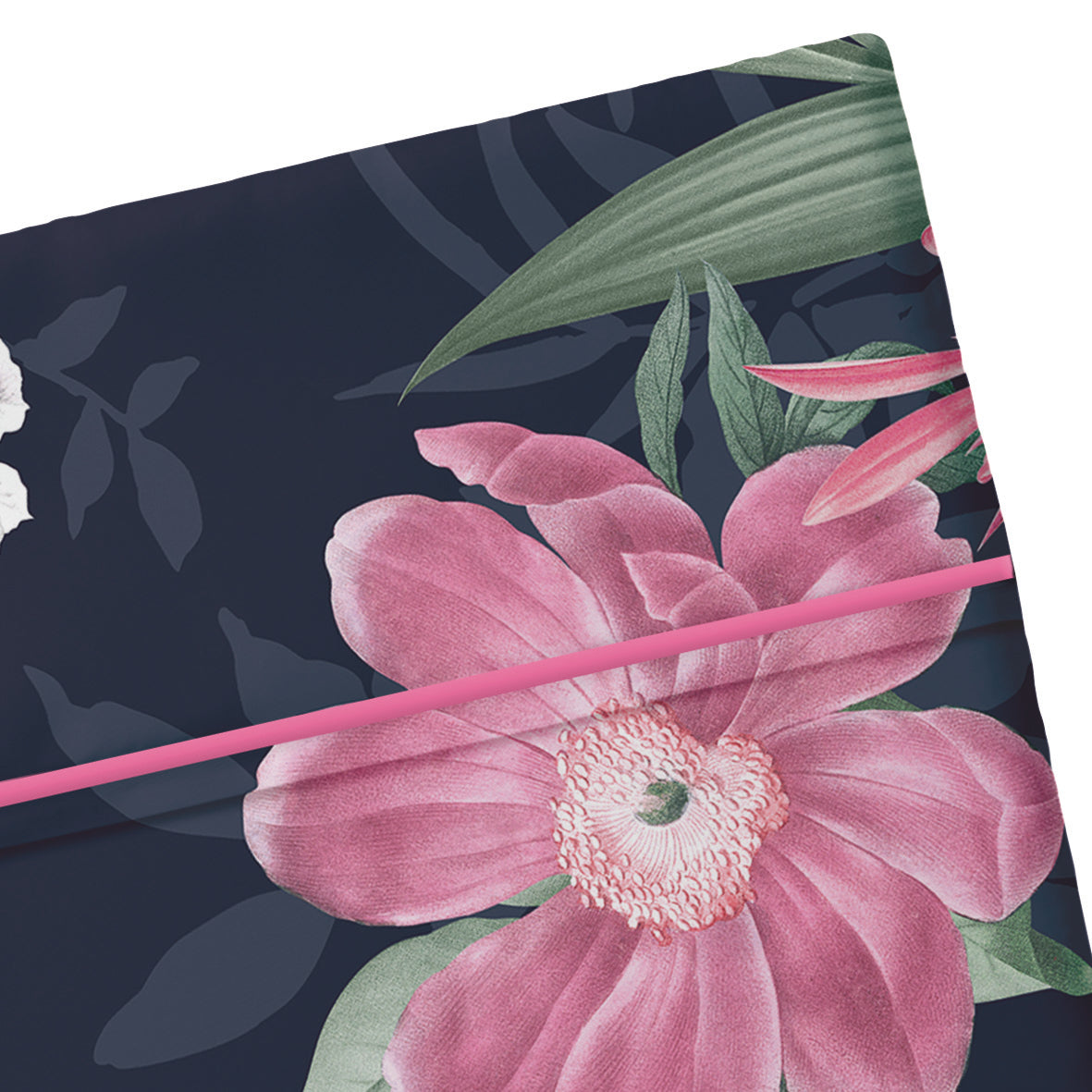 Drap plat satin de coton - Eclat nocturne Bleu foncé